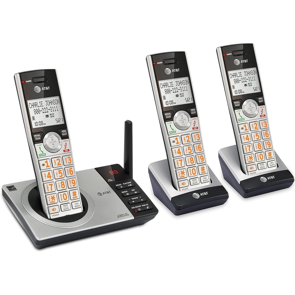 AT&T CL82307 DECT 6.0 3-Handset Cordless Phone Answering System Call Block